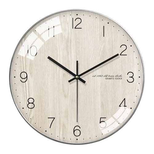 Horloge Murale Scandinave Ronde en bois et verre