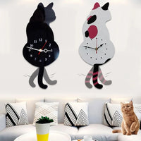 Horloge Chat Queue qui Bouge