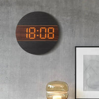 Horloge Murale LED en Bois