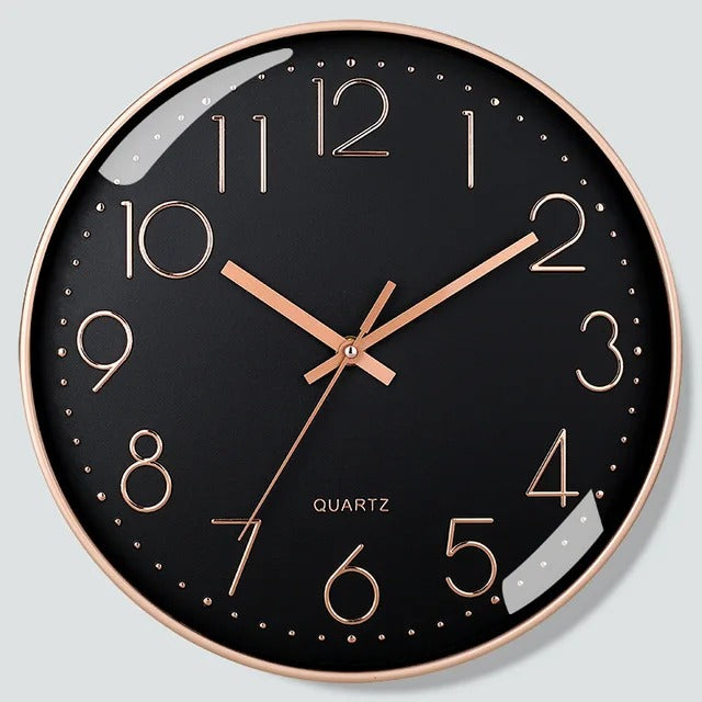 Horloge Ronde Design Moderne Noir