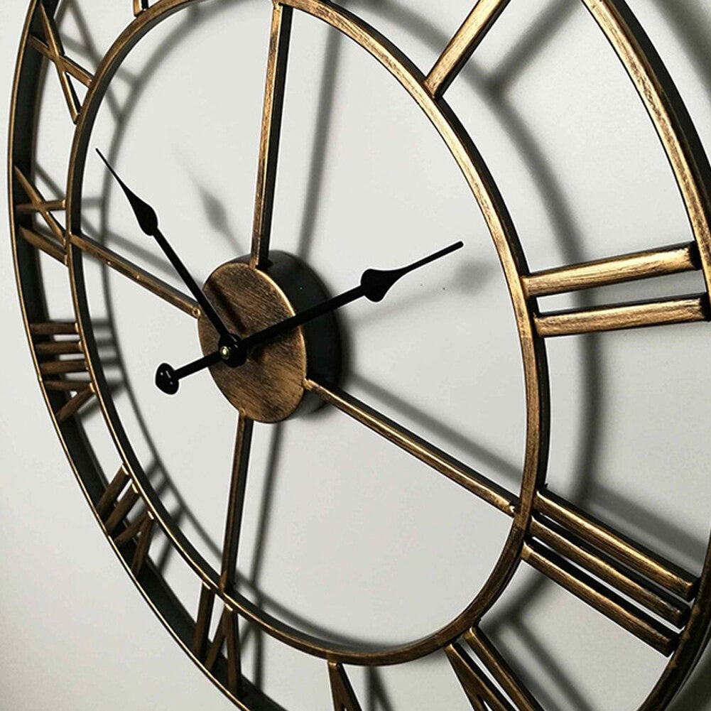 Horloge Murale Vintage Style Industriel - Métal Marron - Sans Marque