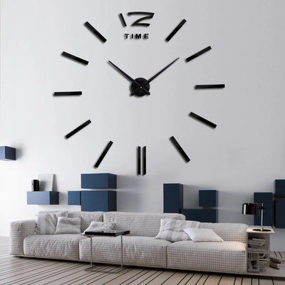 Horloge Murale Design 3D Noir