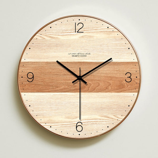 Horloge Murale Scandinave en Bois Style Minimaliste