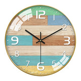 Horloge Murale Scandinave Muticolore en bois et verre