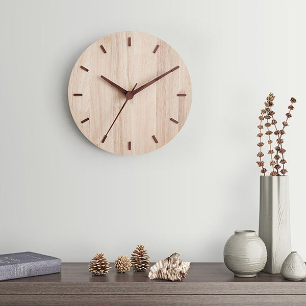 Horloge Murale Scandinave Minimaliste en Bois