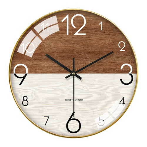 Horloge Murale Scandinave Marron et Blanche