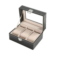 Boîte de Rangement pour 3 Montres en Cuir PU