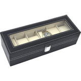 Boîte de Rangement pour 6 Montres en Cuir PU