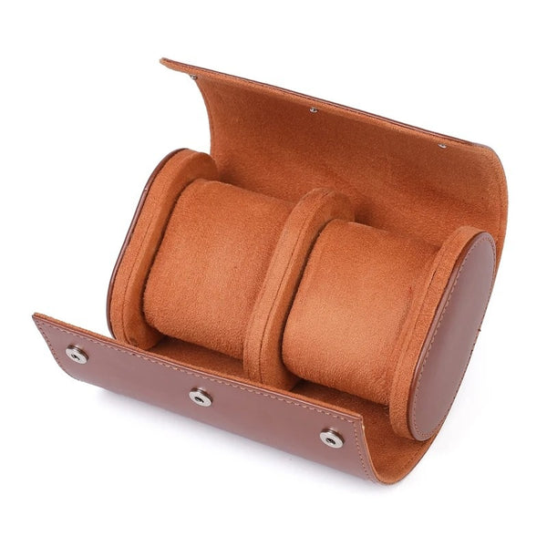 etuis a montre marron 2 places