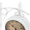 Horloge de Gare Ancienne Double Face New York Blanc