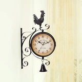 Horloge de Gare Vintage Chiffres Arabes Double Face Coq