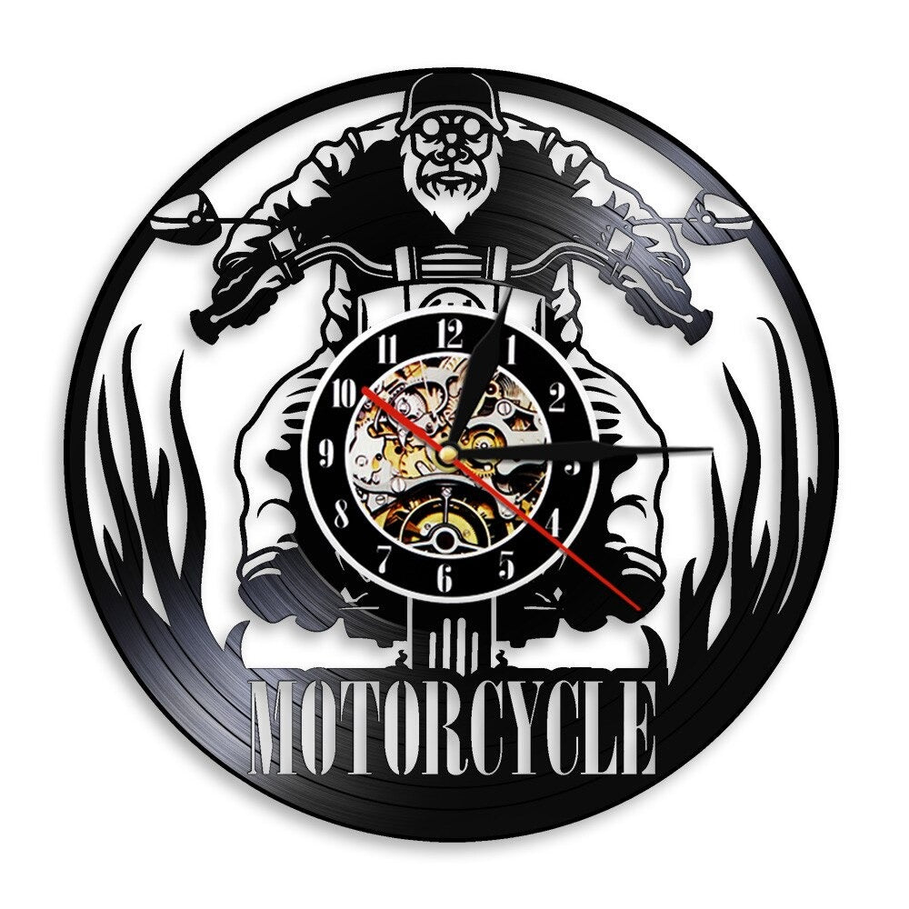 Horloge Vinyle Motocycle 