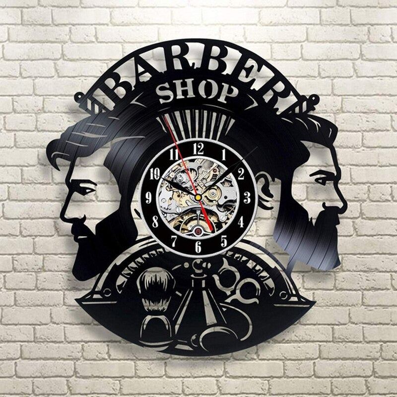 Horloge Vinyle Barber Shop