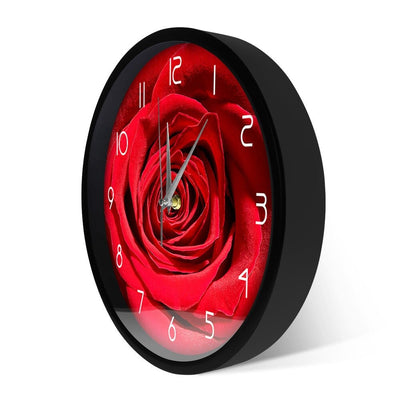 Horloge Design Fleur Rouge