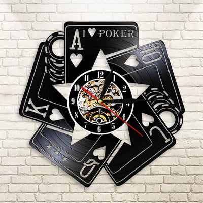 Horloge Vinyle Poker LED
