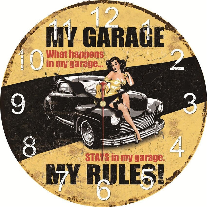 Horloge Murale Vintage Garage
