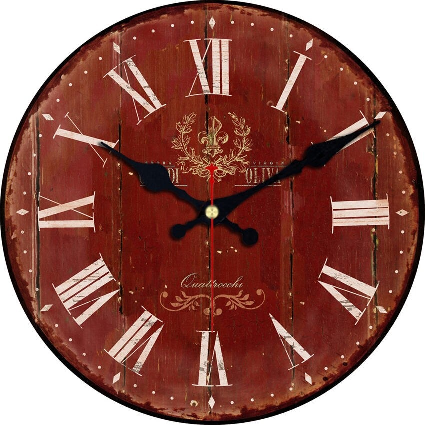 Horloge Murale Vintage Rouge