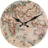 Horloge Carte du Monde Bois