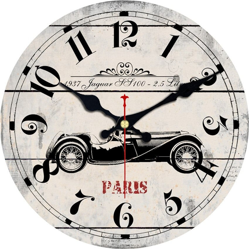 1 pièce Horloge En Forme De Voiture Vintage, Ornements D'horloge