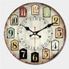 Horloge Murale Vintage Chiffres Multicolores
