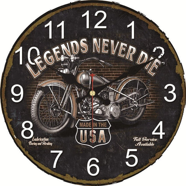 Ornement d'horloge vintage en fer forgé pour moto Ornement d'horloge vintage en fer forgé pour moto