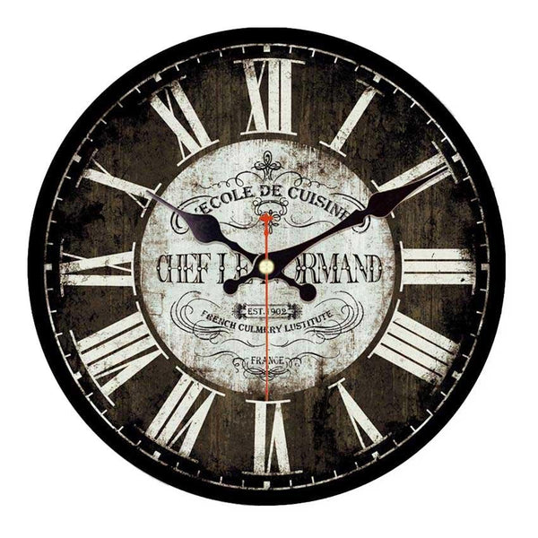 Horloge Murale Vintage École de Cuisine