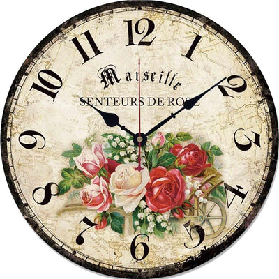 Horloge Vintage Bouquet de Rose